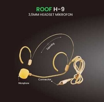 Roof H-9 Head Set Mikrofon Ten Rengi