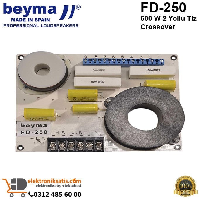 Beyma FD-250 600 W 2 Yollu Tiz Crossover
