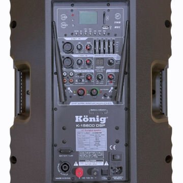 König K-15600 DSP 15'' 800 Watt Akülü El  + Yaka Mikrofonu
