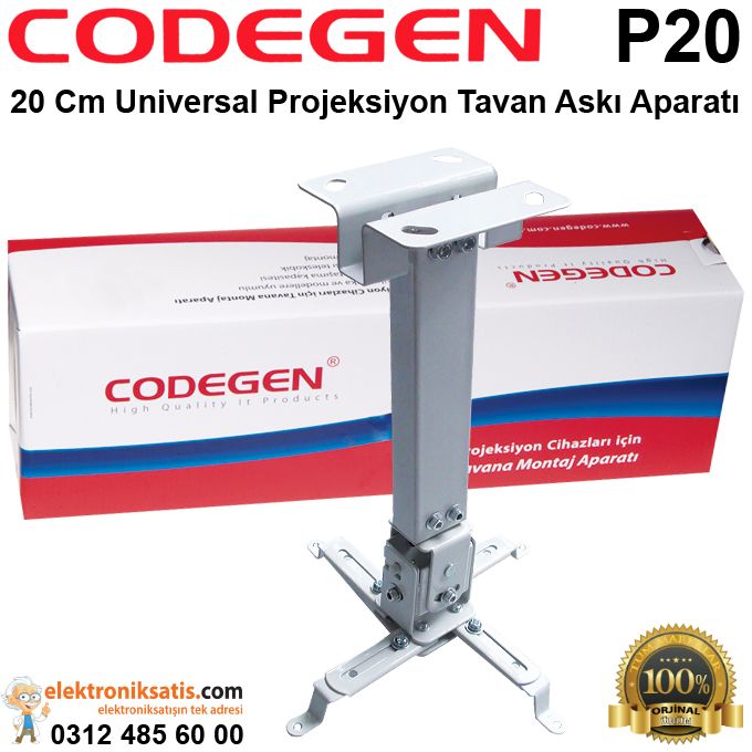 Codegen P20 20 Cm Universal Projeksiyon Tavan Askı Aparatı