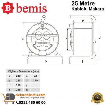 Bemis 25 Metre Kablolu Makara