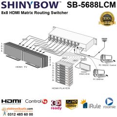 Shinybow SB-5688LCM 8x8 HDMI Matrix Routing Switcher