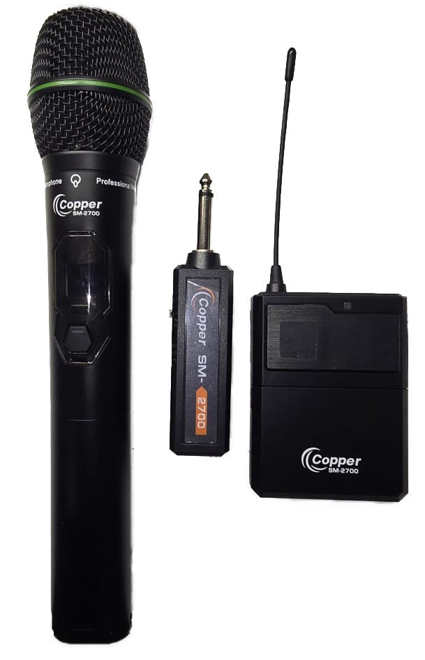 Copper SM-2700 Wireless Çift Mikrofon  El ve Yaka & Kafa