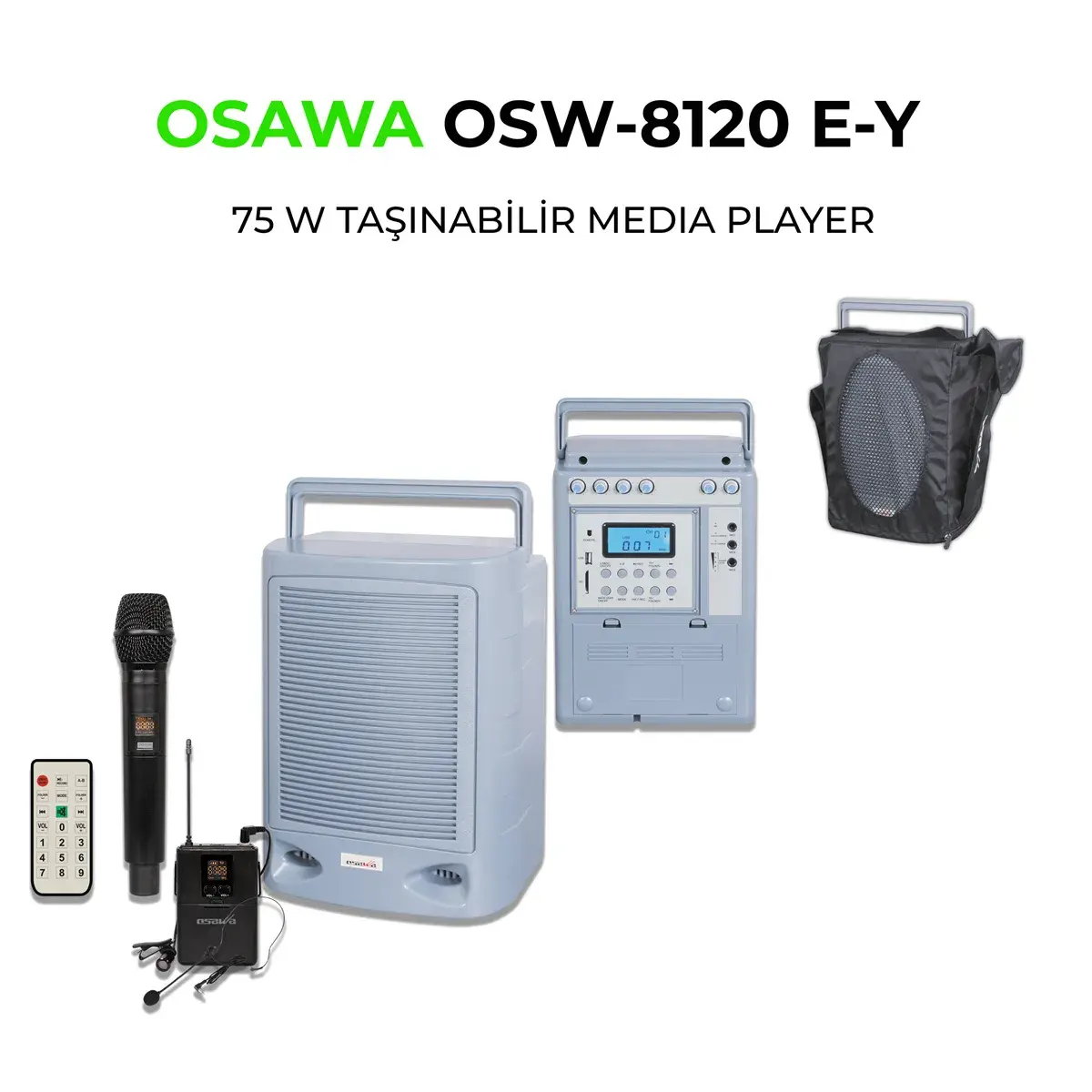 OSAWA OSW-8120 E-Y 75W PORTATİF ANFİ ( EL+YAKA)