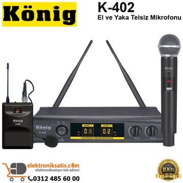 König K-402 El ve Yaka Telsiz Mikrofonu