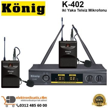 König K-402 iki Yaka Telsiz Mikrofonu