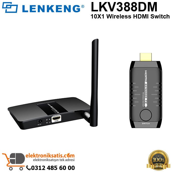 Lenkeng LKV388DM 10X1 Wireless HDMI Switch