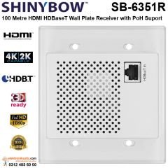 Shinybow SB-6351R HDMI HDBaseT Wall Plate Receiver with PoH Support