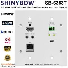 Shinybow SB-6353T HDMI HDBaseT Wall Plate Transmitter with PoH Support