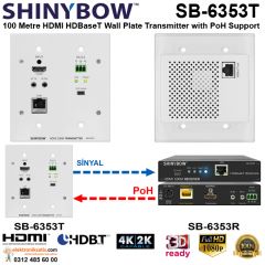 Shinybow SB-6353T HDMI HDBaseT Wall Plate Transmitter with PoH Support
