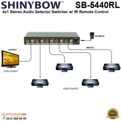 Shinybow SB-5440RL 4x1 Stereo Audio Selector Switcher w/ IR Remote Control