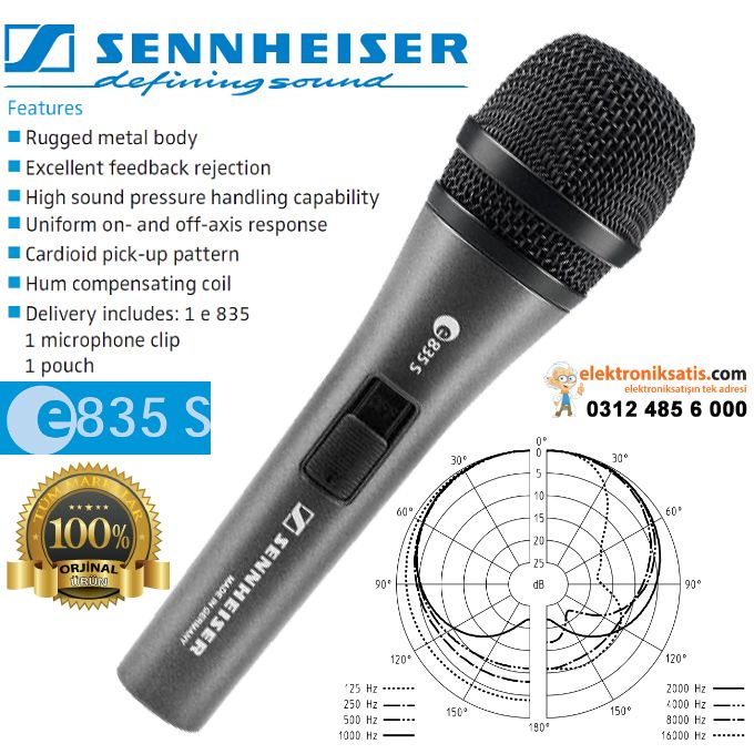 Sennheiser E835S Vokal Mikrofon
