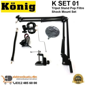 König K SET 01 Tripot Stand Pop Filtre Shock Mount Set