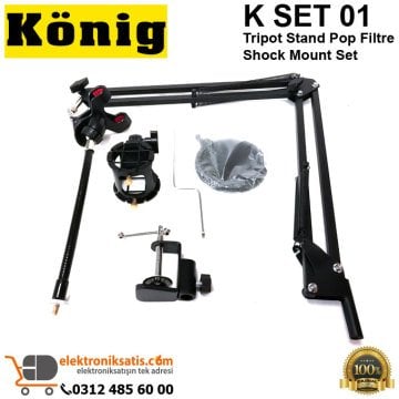 König K SET 01 Tripot Stand Pop Filtre Shock Mount Set