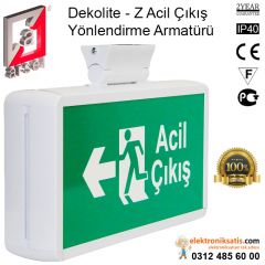 Arsel Dekolite-Z Çift Yönlü Acil Çıkış Yönlendirme Armatürü 75x400x180 mm