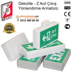 Arsel Dekolite-Z Çift Yönlü Acil Çıkış Yönlendirme Armatürü 75x400x180 mm
