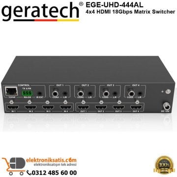 Geratech EGE-UHD-444AL 4x4 HDMI 18Gbps Matrix Switcher