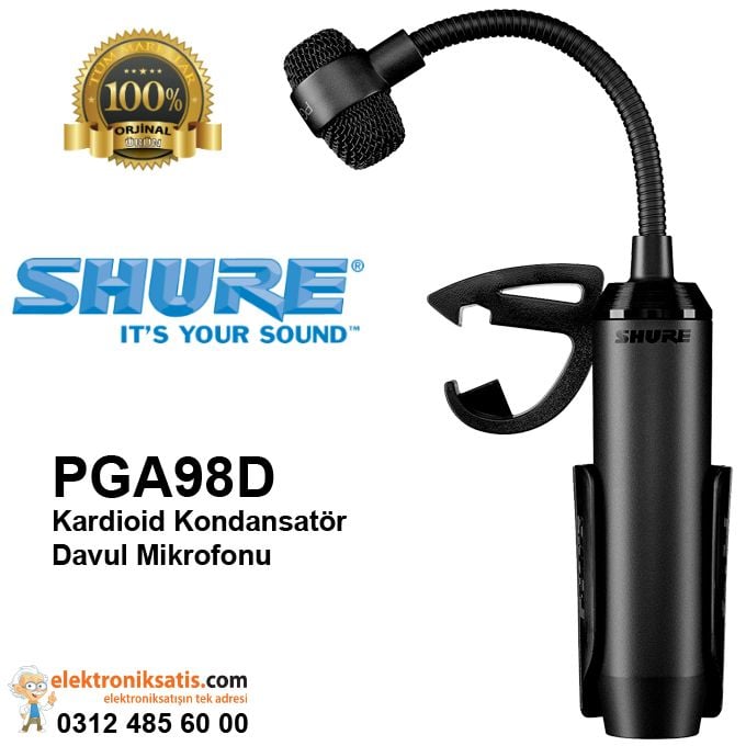 Shure PGA98D Kardioid Kondansatör Davul Mikrofonu