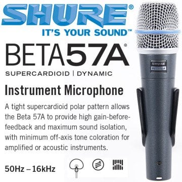 Shure Beta 57A Enstrüman Mikrofon