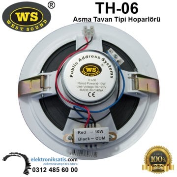 West Sound TH-06 Trafolu Asma Tavan Hoparlörü