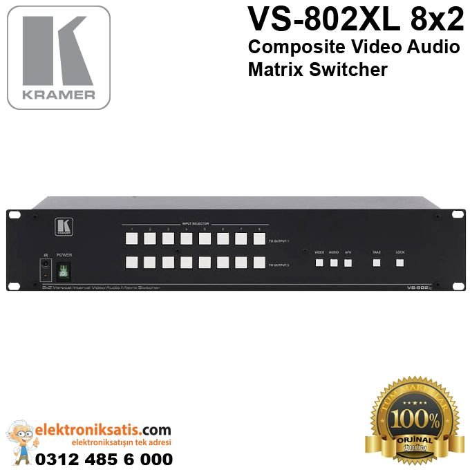 Kramer VS-802XL 8x2 Composite Video Audio Matrix Switcher