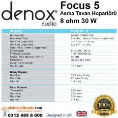 Denox Focus 5 Asma Tavan Hoparlörü