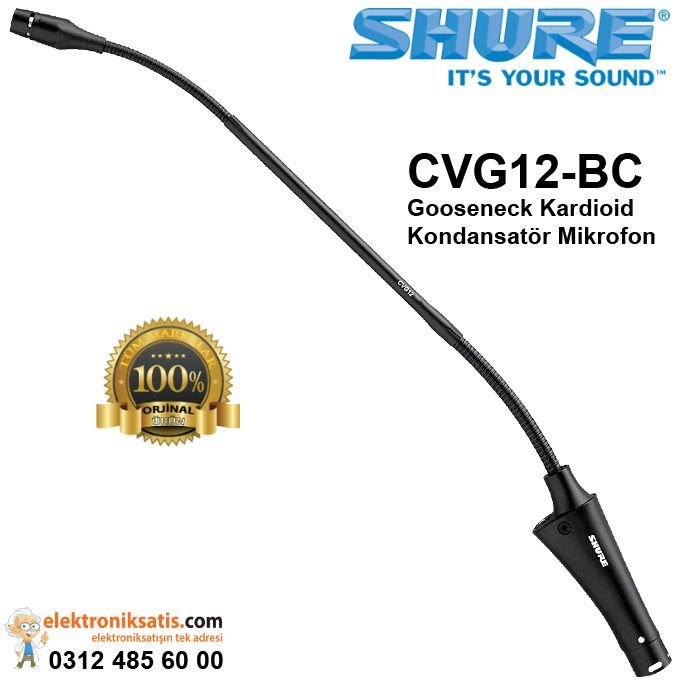 Shure CVG12-BC Gooseneck Kardioid Kondansatör Mikrofon