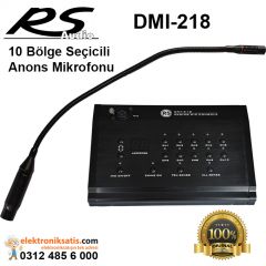 Rs Audio DMI 218 Uzaktan 10 Bölge Seçicili Anons Mikrofonu