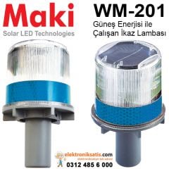 Maki WM-201 Güneş Enerjisi ile Çalışan Mavi ikaz Lambası