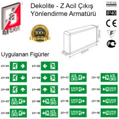 Arsel Dekolite-Z Tek Yönlü Acil Çıkış Yönlendirme Armatürü 75x325x185 mm