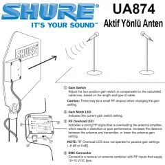 Shure UA874 Aktif Yönlü Anten