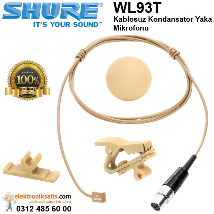 Shure WL93T Kablosuz Kondansatör Yaka Mikrofonu