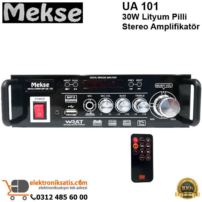 Mekse UA 101 30W Lityum Pilli Stereo Amplifikatör