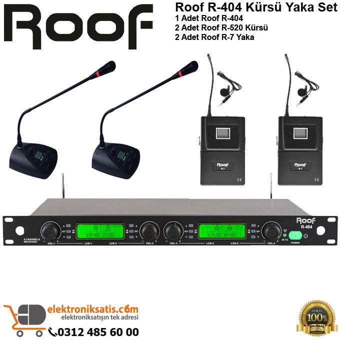 Roof R-404 Kürsü Yaka Wireless Sistem