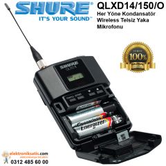 Shure QLXD14/150/O Her Yöne Kondansatör Wireless Telsiz Yaka Mikrofonu