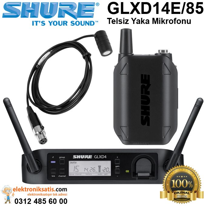 Shure GLXD14E/85 Telsiz Yaka Mikrofonu