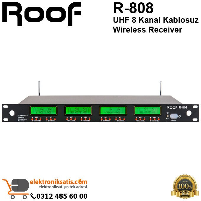 Roof R-808 UHF 8 Kanal Kablosuz Wireless Receiver