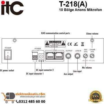 ITC T-218(A) 10 Bölge Anons Mikrofon