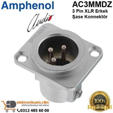 Amphenol AC3MMDZ 3 Pin XLR Erkek Şase Konnektör