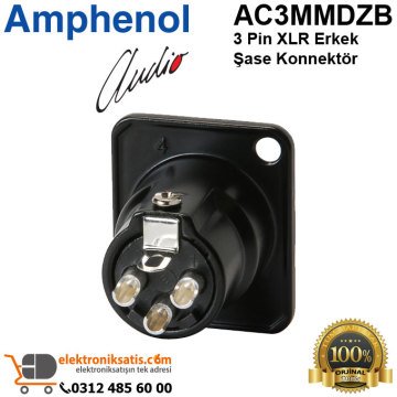 Amphenol AC3MMDZB 3 Pin XLR Erkek Şase Konnektör