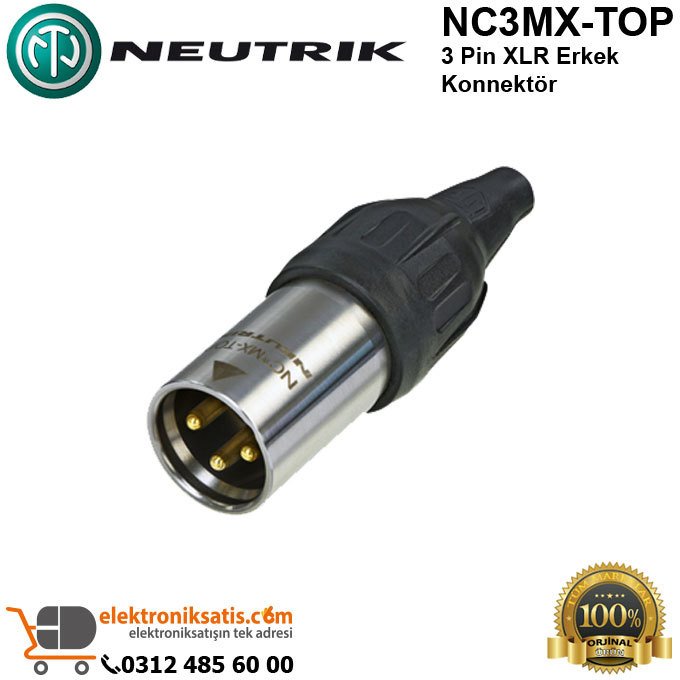 Neutrik NC3MX 1-TOP 3 Pin XLR Erkek Konnektör