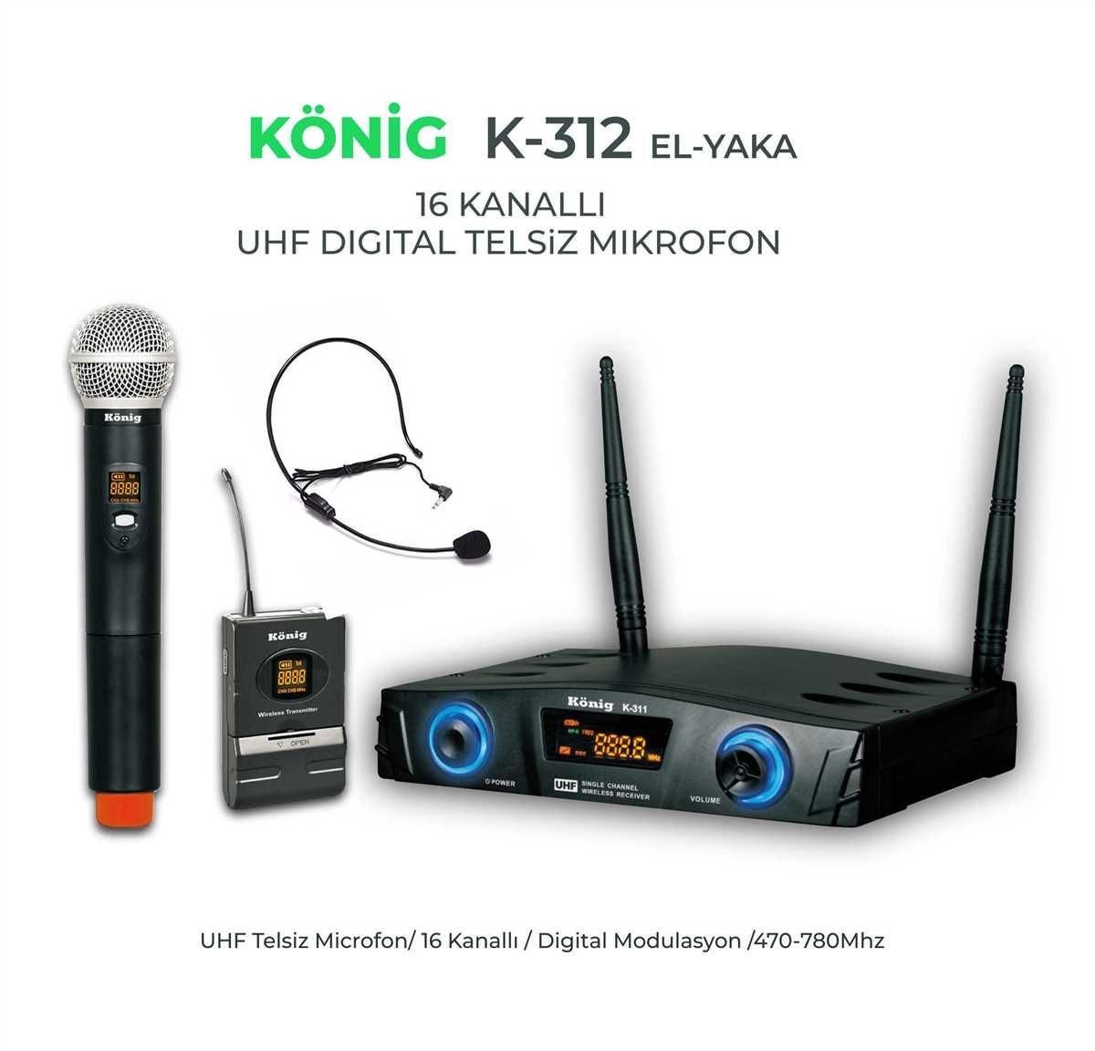 König K-312 EY El Yaka Telsiz Mikrofon