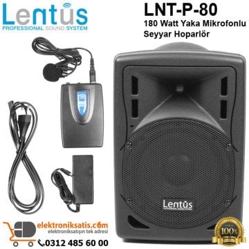 Lentus LNT-P-80 Seyyar Hoparlör Yaka Mikrofonlu