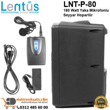 Lentus LNT-P-80 Seyyar Hoparlör Yaka Mikrofonlu