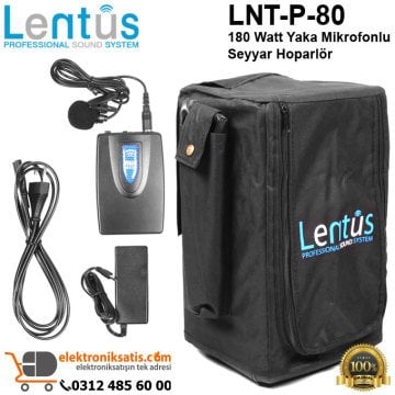 Lentus LNT-P-80 Seyyar Hoparlör Yaka Mikrofonlu