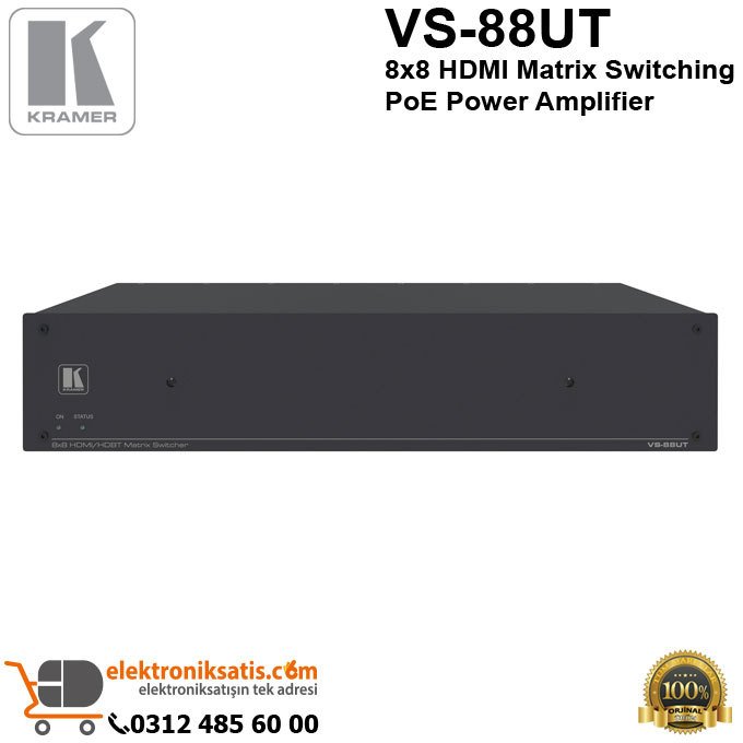 Kramer VS-88UT 8x8 HDMI Matrix Switching PoE Power Amplifier