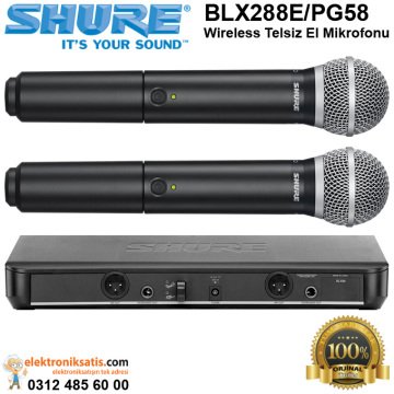 Shure BLX288E/PG58 Wireless Telsiz Çift El Mikrofonu