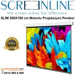 Screenline SLIM 200x150 cm Motorlu Projeksiyon Perdesi
