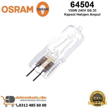 Osram 64504 150 Watt 240 Volt G6.35 Kapsül Halojen Ampul