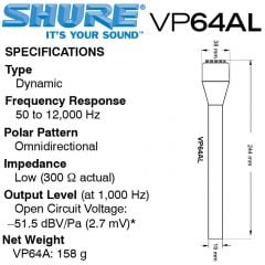 Shure VP64AL Röportaj Mikrofonu